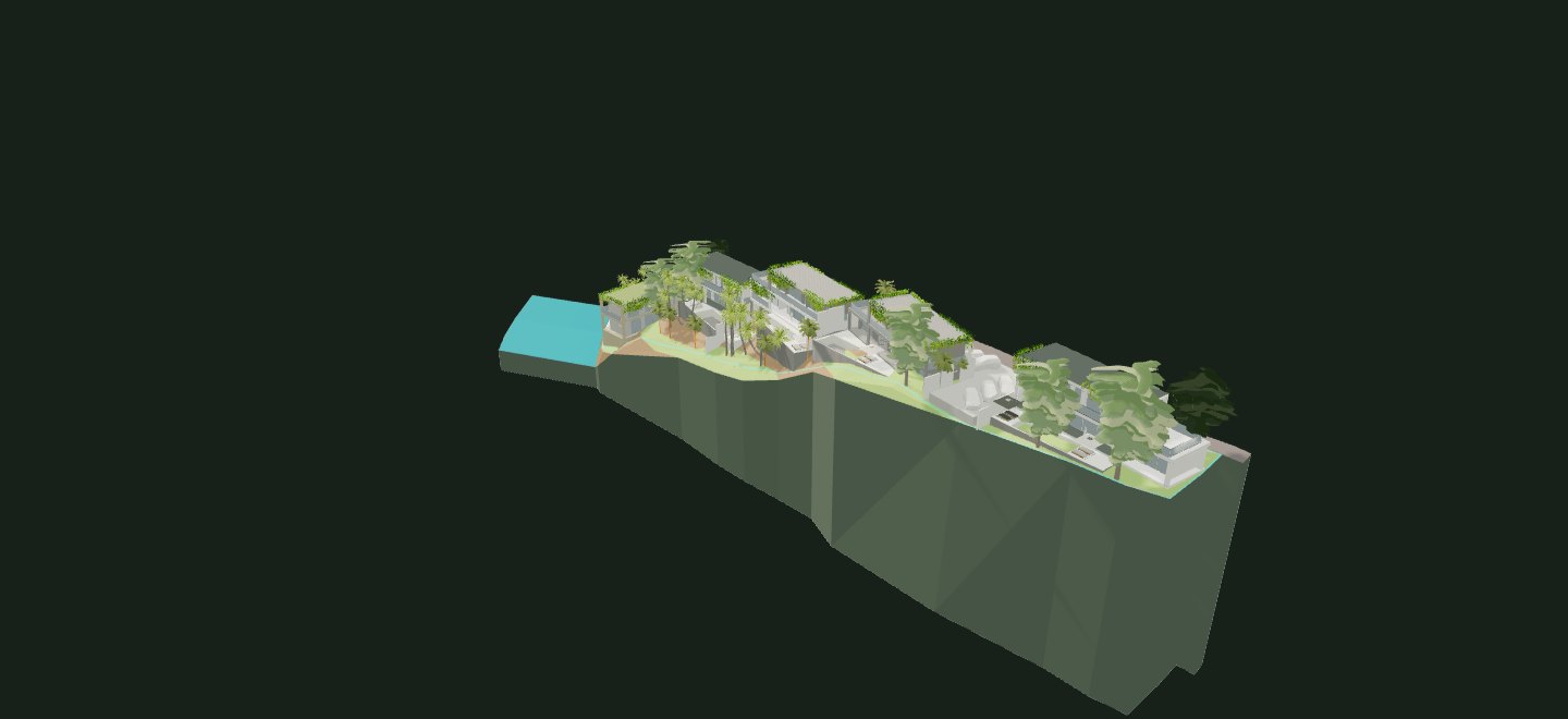 Buwit hillside with the architect’s five-villa design concept