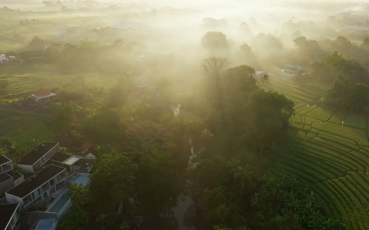 Morning mist over the Kaba-Kaba river valley